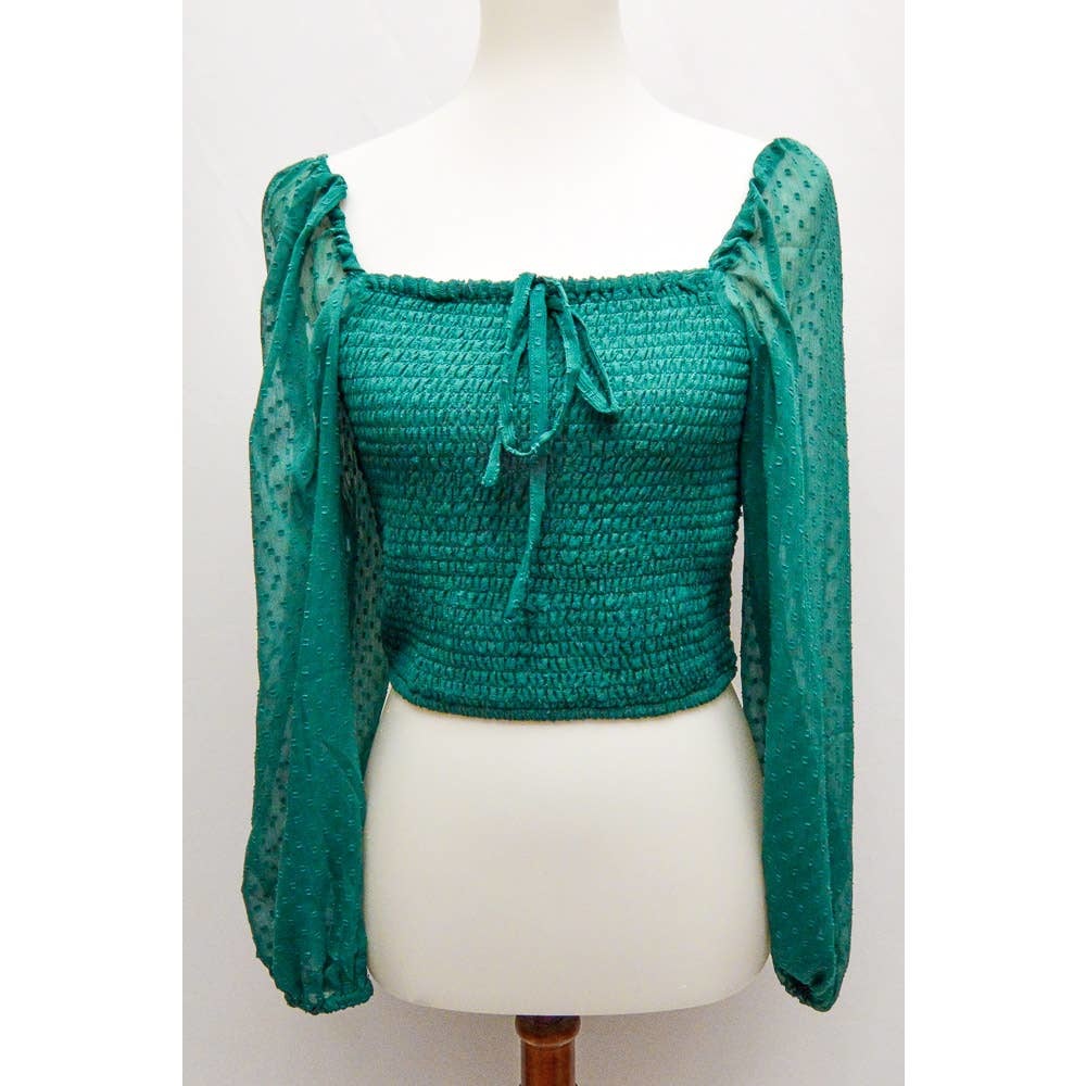 B.O.G.Collective blouse green crop top M